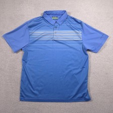 Ben Hogan Polo Shirt Mens Large Blue Striped Performance Golf Recycled Polyester