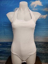 Nwt Berryou Bodysuit Size Medium White Halter Top.