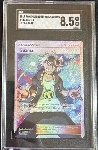Guzma Ultra Rare Full Art 2017 Burning Shadows #143 SGC 8.5 Pokemon Trainer