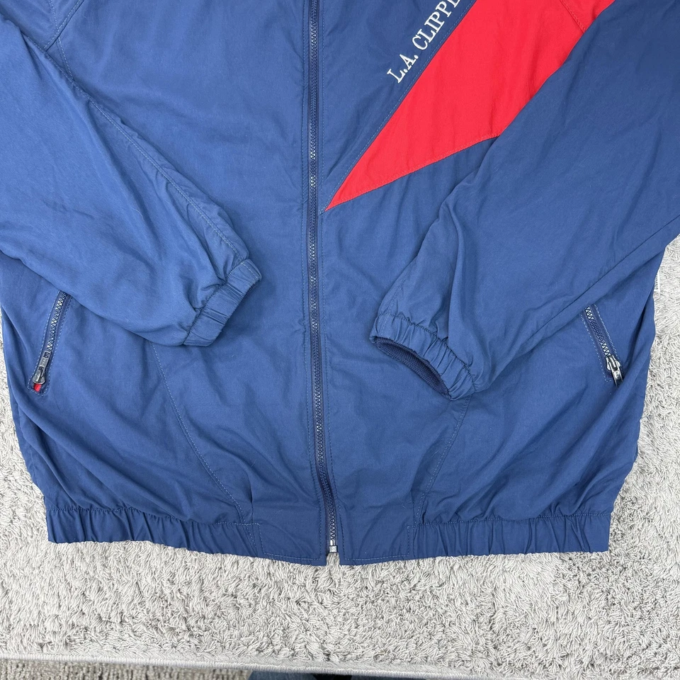 Vintage Los Angeles Clippers Jacket Mens 2XL Blue Red NBA Made In USA NWT - Image 2 of 4