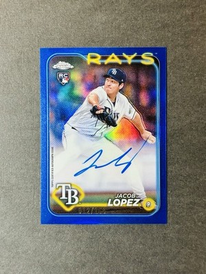 JACOB LOPEZ 2024 TOPPS CHROME UPDATE #RA-JLO TRUE BLUE REF AUTO RC /150 - SL