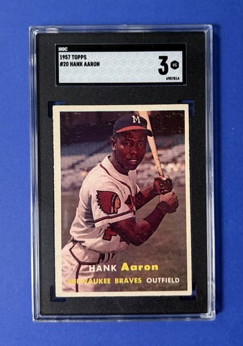 Hank Aaron #20 1957 Topps card
