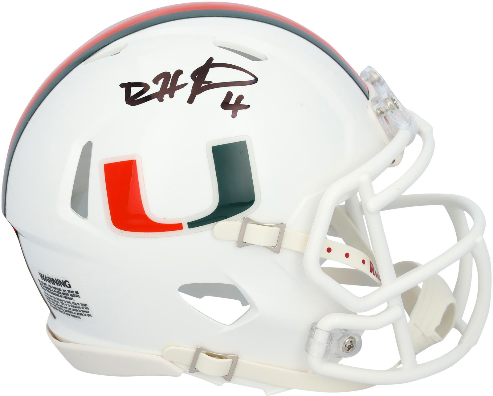 Devin Hester Autographed Signed Miami Hurricanes Riddell Speed Mini Helmet 
