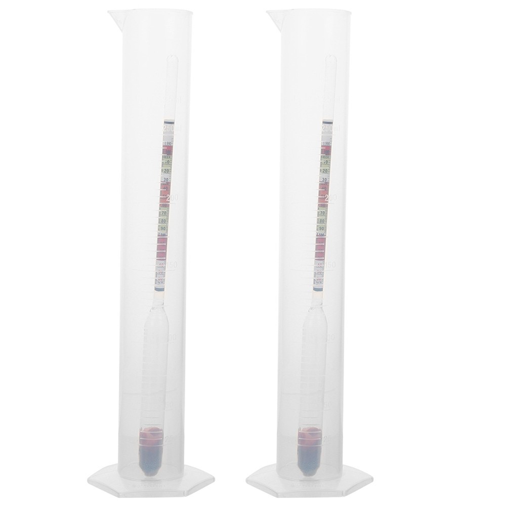 2 Sets High-precision Liquid Density Hydrometer Cylinder Alcohol