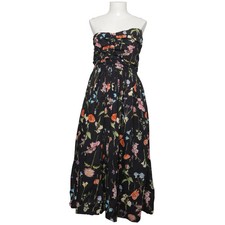 H&M, Maxikleid, Größe: 40, Schwarz/Mehrfarbig, Baumwolle/Polyester, Blumen #a77