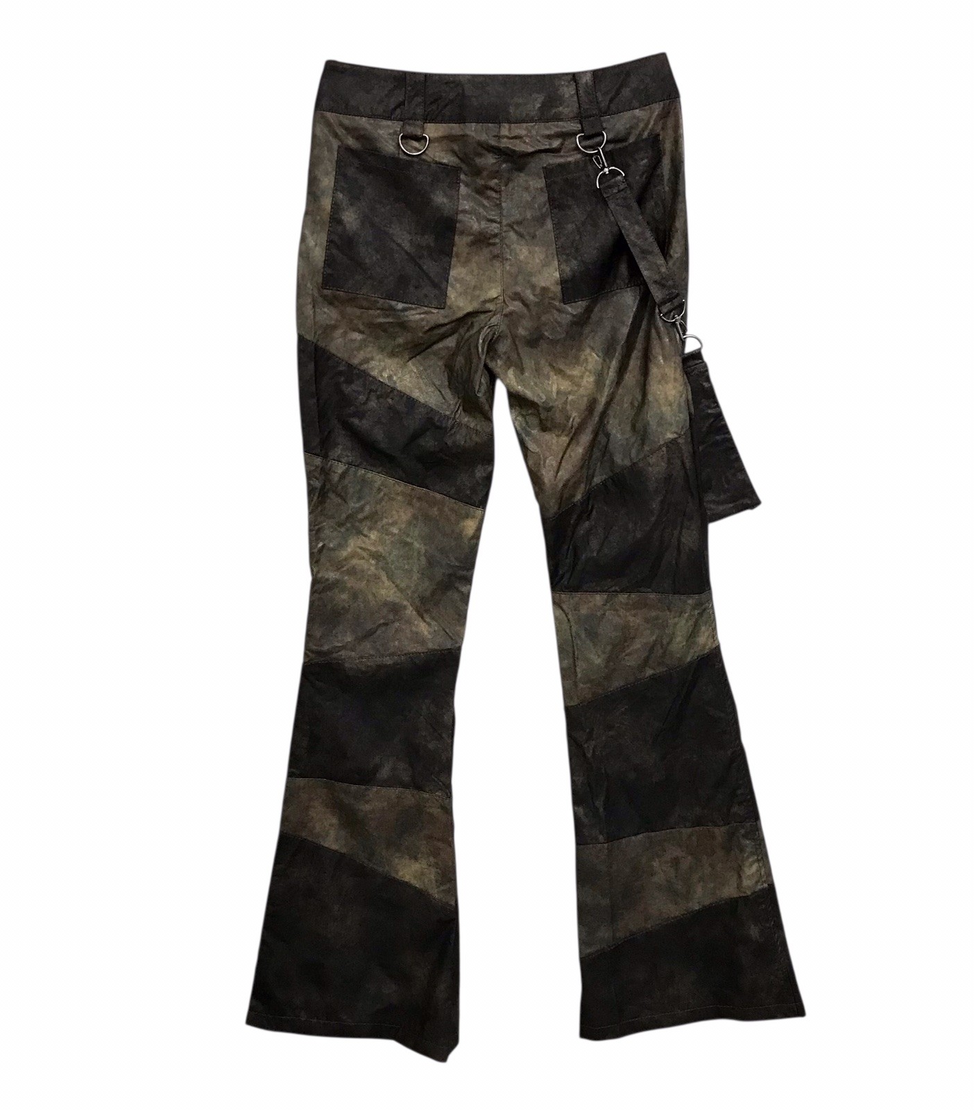 Darker Waves Vegan Leather Patchwork Pants Flare … - image 5