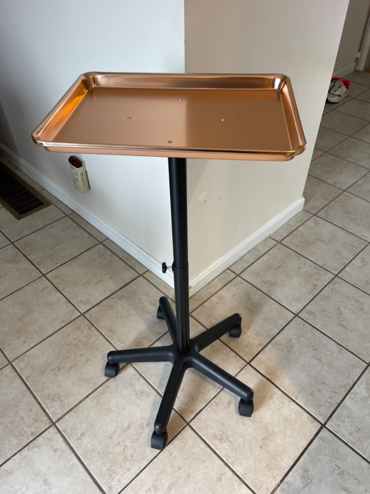 Tasalon Salon Aluminum Trolley Rolling Cart for Salon Tattoo Adjustable Height