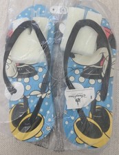 NWT DISNEY PARKS MINNIE MOUSE ADULT FLIP FLOPS SANDALS WOMEN SIZE 8 BLUE BLACK