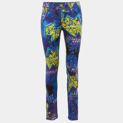 Jeans Versace en coton imprimé multicolore coupe skinny Jeans S - Photo 1/4