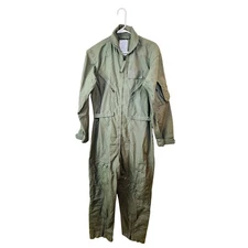 US Military CWU 27P Flight Suit Coveralls Sage Green 40R Vintage Air Force Pilot