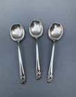 International Sterling Silver Soup Spoons - Set of 3 - Spring Glory - 118 grams