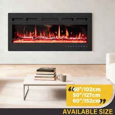 40'' to 60'' Electric Fireplace Wall Insert Recessed Standing Fireplace Heater
