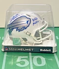 Josh Allen Buffalo Bills 2025 Rivalries Mini Helmet signed,Inscribed Beckett COA