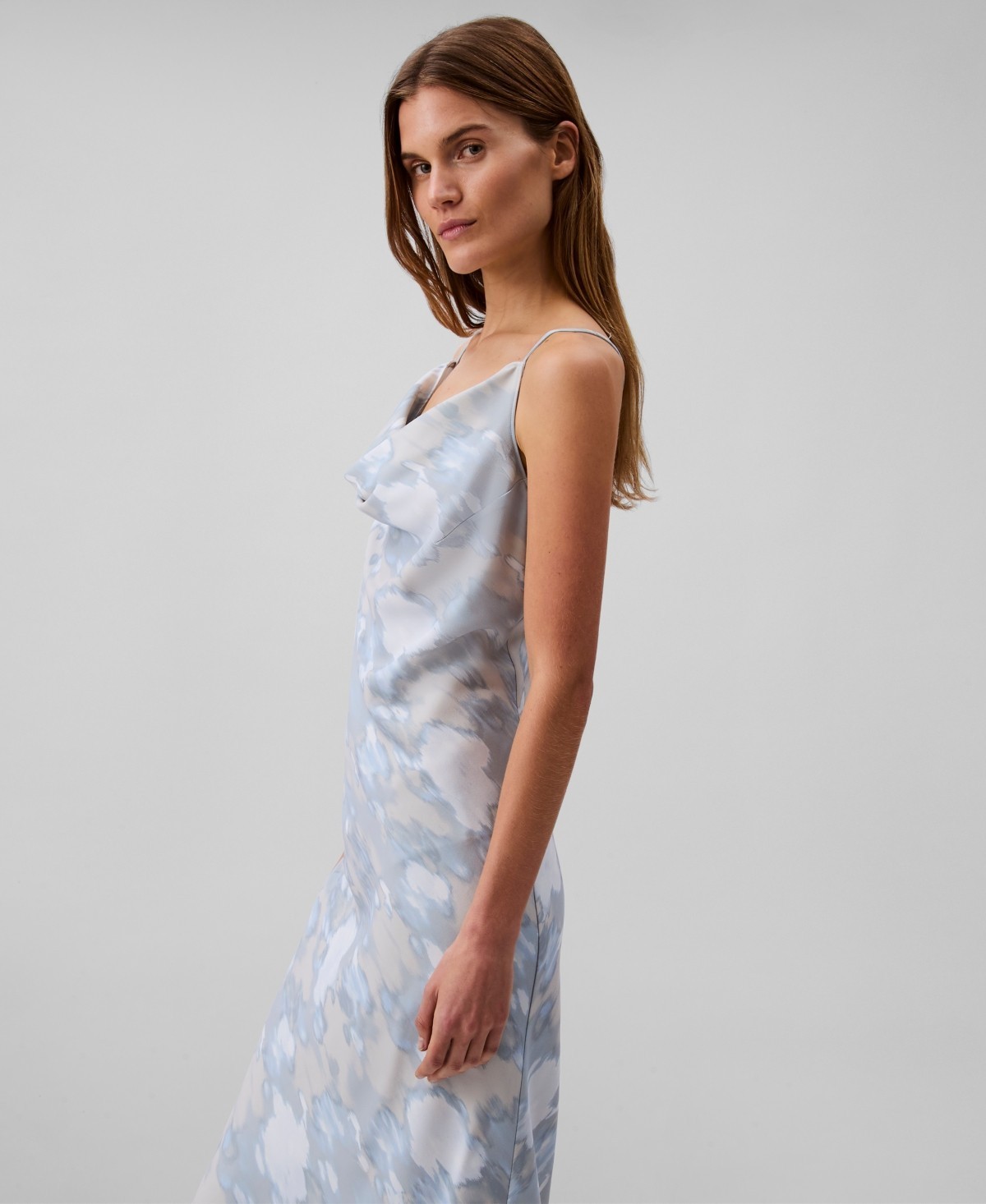 Calvin Klein Women's Printed Cowl-Neck Slip Dress Tofu Size XL 1753 thumbnail 3