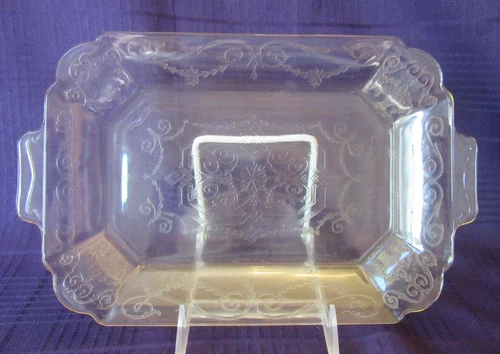 Indiana Glass Co. LORAIN Basket Yellow Depression Glass Oval Platter