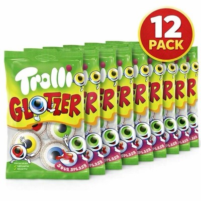 Trolli Glotzer - Sour Fruit Gum Eye Candy 12 Bags = 900g FREE SHIPPING!