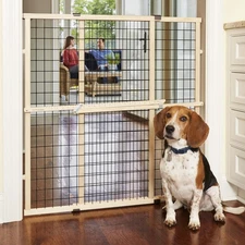 MYPET North States Wire Mesh Dog Gate: 29.5-48" Wide. Pressure Mount. No Tool...