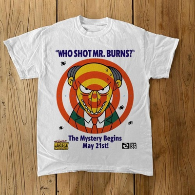#ad The Simpsons Who Shot Mr. Burns UNISEX T SHIRT S 5XL $20.99