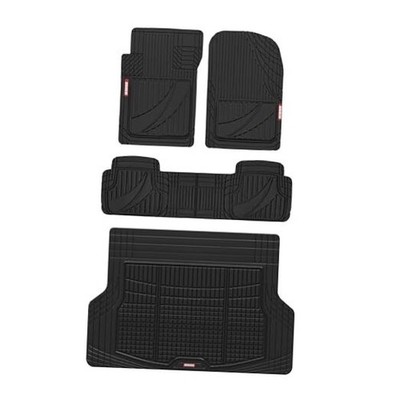  FlexTough Advanced Heavy Duty Rubber Car Floor Mats & Large Vehicle Black