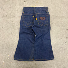 Levi Strauss  Co. Boys 2T Blue Dark Wash Denim Flared Jeans Button Pockets