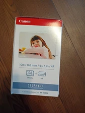 Canon KP-108IN Selphy CP 4x6" Color Ink & Paper Set 108 Sheets 3 Ink Cartridges