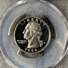 1998 -S Washington Quarter Proof 90% Silver Gem Deep Cameo US Coin
