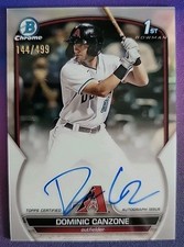 Dominic Canzone 2023 Bowman 1st Chrome Prospect Auto Refractor #CPA-DC /499