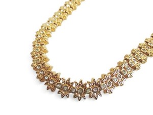 Authentic Nina Ricci NINA RICCI Necklace Gold Plated Rhinestone Accessory Women's