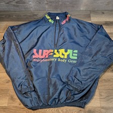 Vintage SURF STYLE Windbreaker 90s Light Blue Translucent One Size Fits All READ