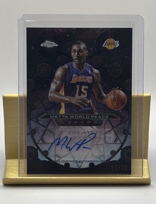 2025-26 Topps Chrome Metta World Peace Chromographs Refractor Auto Black /10