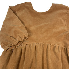 Everlane Baby Doll Puff Sleeve Dress Women's Medium Camel Corduroy