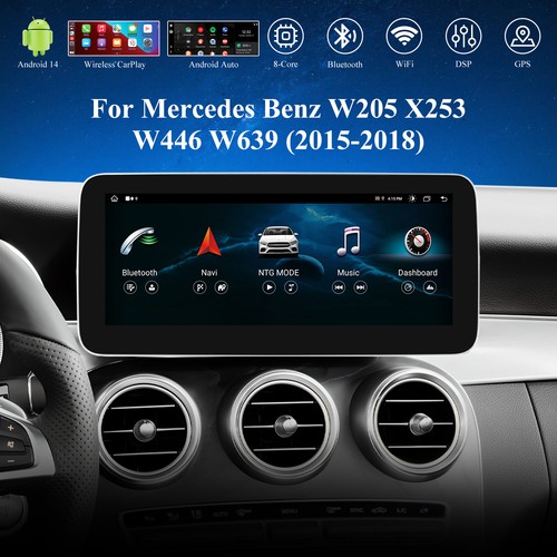 10,25" 128GB Android 14 CarPlay GPS Autoradio Für Mercedes C/GLC/V/X-Klasse W205 - Bild 2 von 21