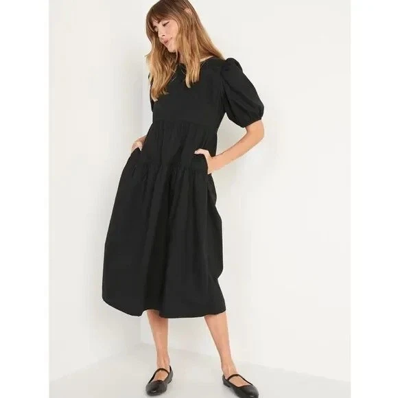 knee length dresses for ladies Dress Casual Midi By Old Navy In Black, Size: Xxl