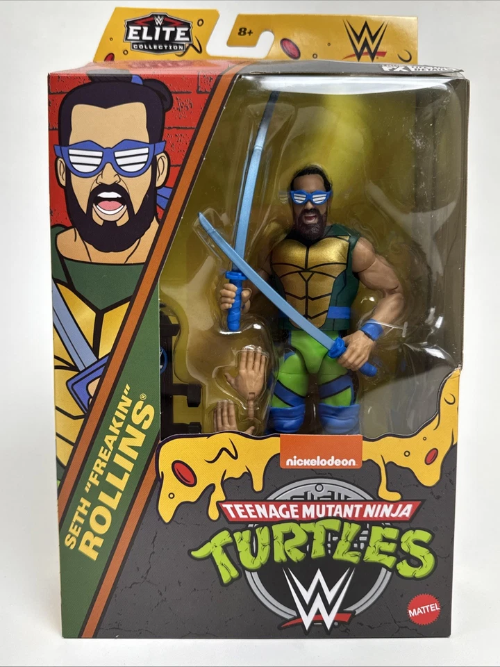 Figura de acción TMNT X WWE Elite Collection Seth "Freakin" Rollins Leonardo sellada Foto 2 de 4