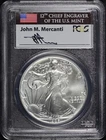 1986 American Silver Eagle PCGS MS-69 John M. Mercanti Signature Label