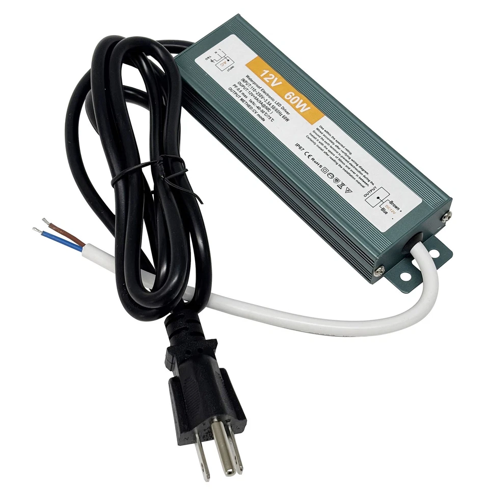 60W 12V LED Power Supply Waterproof IP67 LED Light Driver, 110V AC to 12V DC 5A - Image 4 of 4