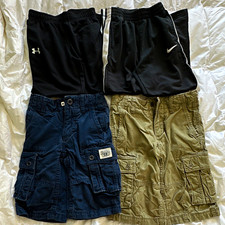 Boys Lot Of 2 jogger pants, 2 cargo shorts, Under Armour, Nike, Gapkids, Size 7