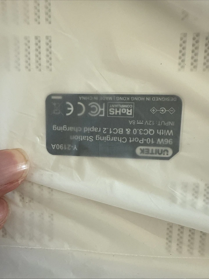 Unitek USB Charging Station 96W 10-Port Type A Charging Station White Brand New - Image 3 of 4