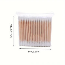 2000/1000Pcs Double-Headed Wooden Cotton Swabs Unscented for Makeup Removal and