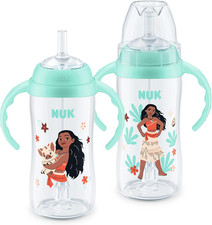 NUK First Choice Moana Learner Cup, 10 Oz. Sippy Cup with Handles, Spill Proof,