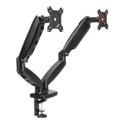 Amazon Basics Dual Monitor Arm Gas Spring Type Desk Mount Up to 27 Inches Black