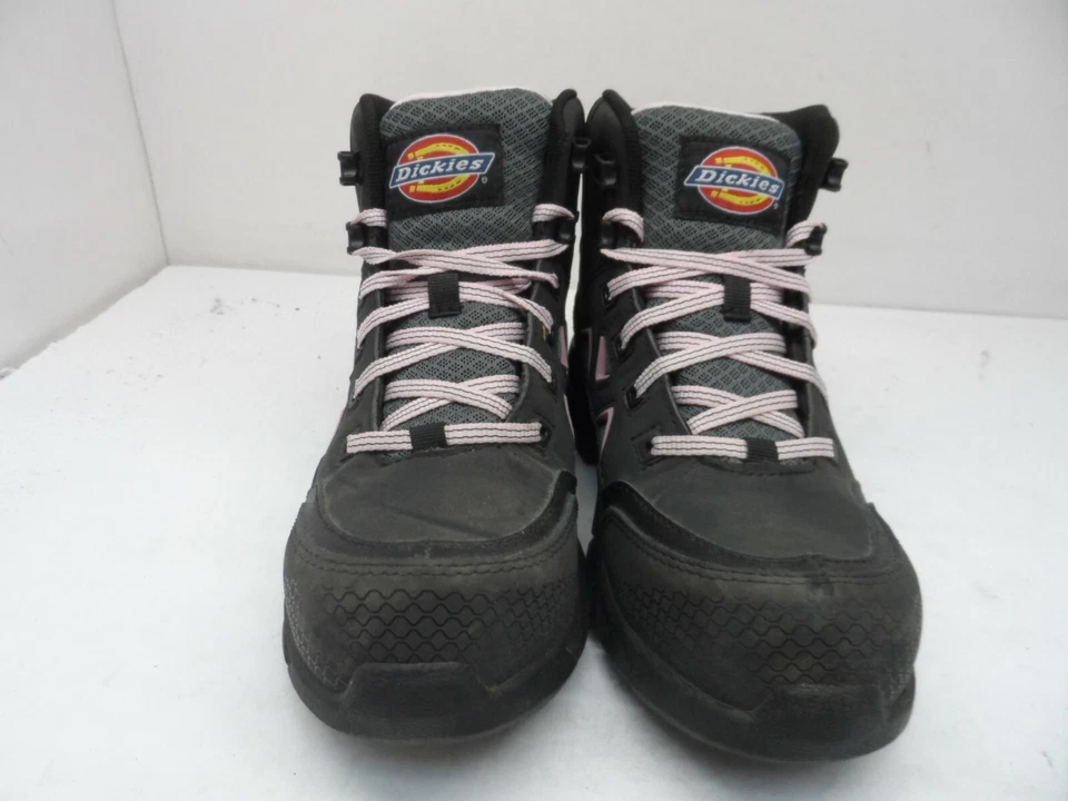 Botas de trabajo impermeables Dickies para mujer de corte medio Avis punta de acero gris/rosa talla 6,5 M Foto 2 de 4
