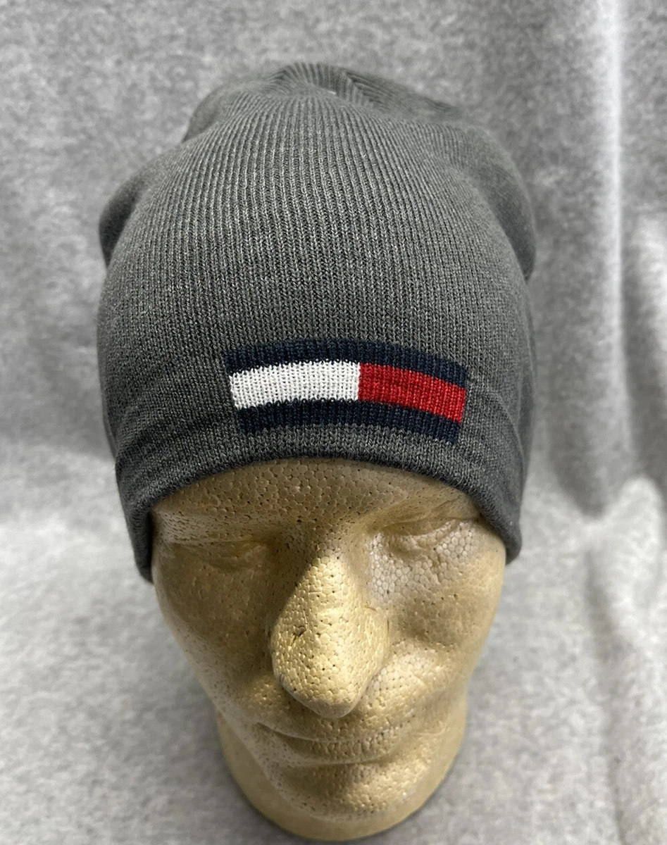 HILFIGER Gray Big Flag Hat Skull Cap Size Grey New STREETWEAR eBay