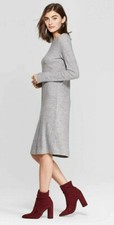   A New Day sz M  Heather Grey Long Sleeve Ribbed Midi Dress NWT 