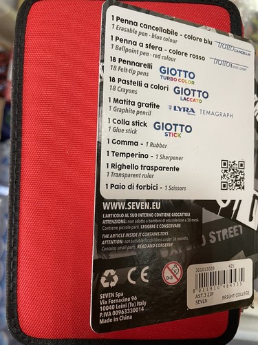 ASTUCCIO SCUOLA 3 ZIP COMPLETO SEVEN BRIGHT COLLEGE Con Accessori Giotto - Foto 2 di 5