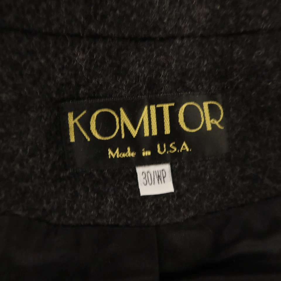 Casaco de flanela feminino vintage 30 30WP plus lã cinza carvão peito duplo - Imagem 2 de 4