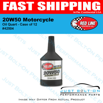 Red Line 20W50 Motorcycle Oil Quart - Case of 12