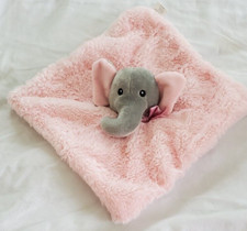 Lila And Jack Pink Gray Elephant Lovey Cuddler Blankie Security Plush 11"
