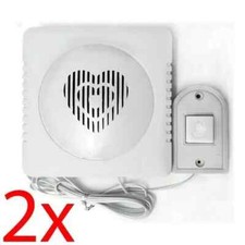 2 X DOOR BELL WIRED CHIME HOUSE SPEAKER EASY FIT PUSH BATTERY OPERATED HOME NEW