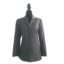 Carlisle Blazer 8 Gray Pin Stripe 100 Wool Suit Jacket 4 Button Pocket Career